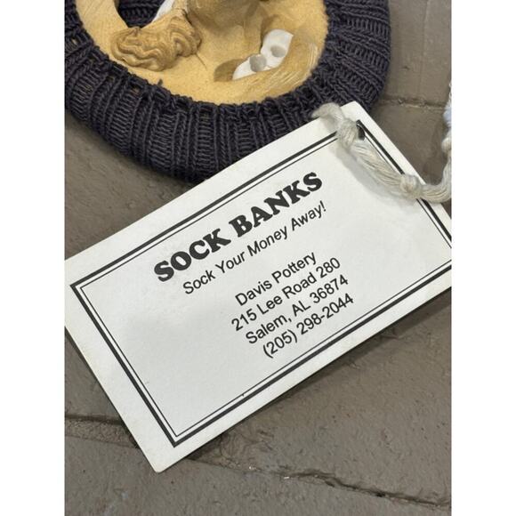 Vintage Sock Bank Ceramic Face New with Tags - Picture 6 of 6